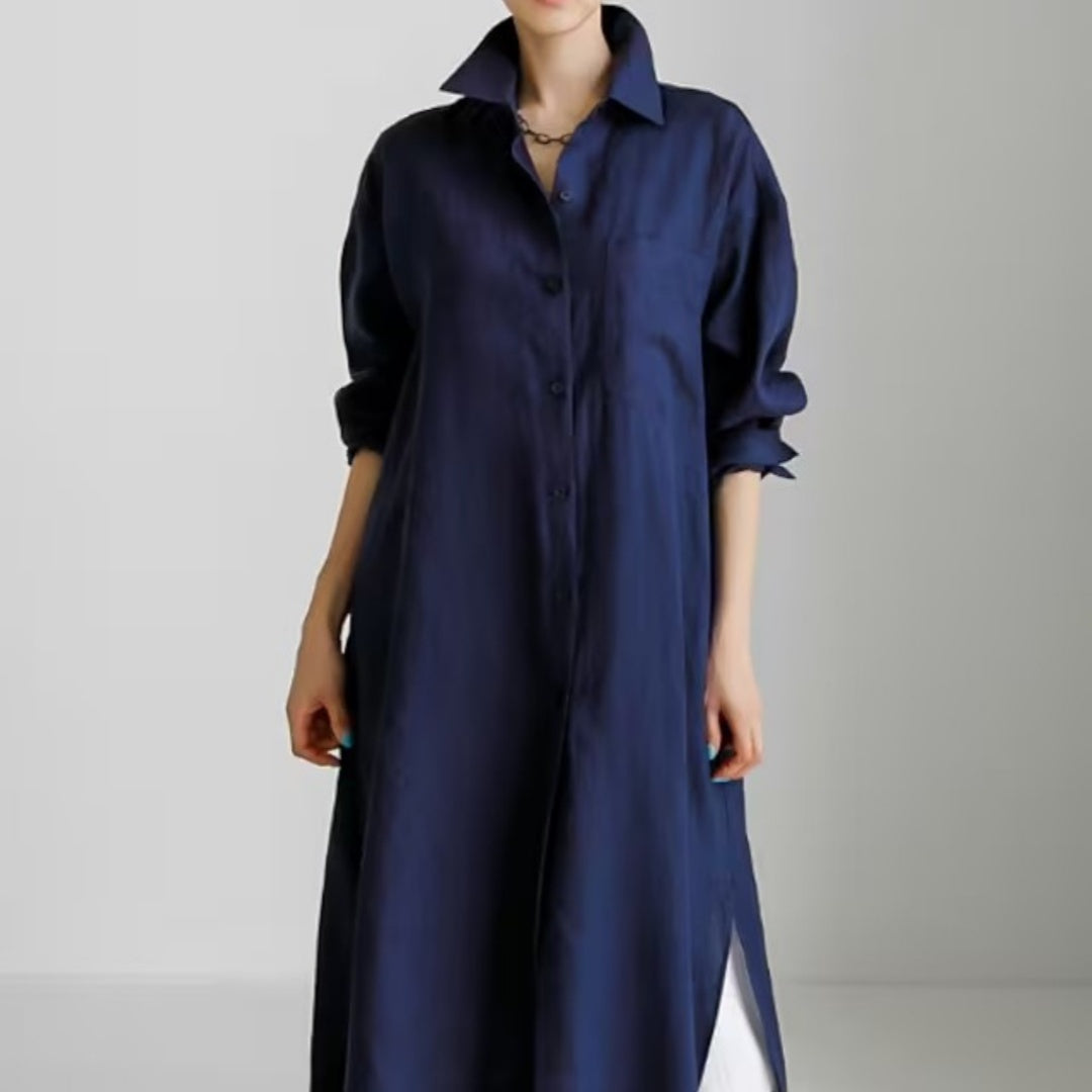 Women's Cardigan Cotton And Linen Half Sleeve Dress Women null