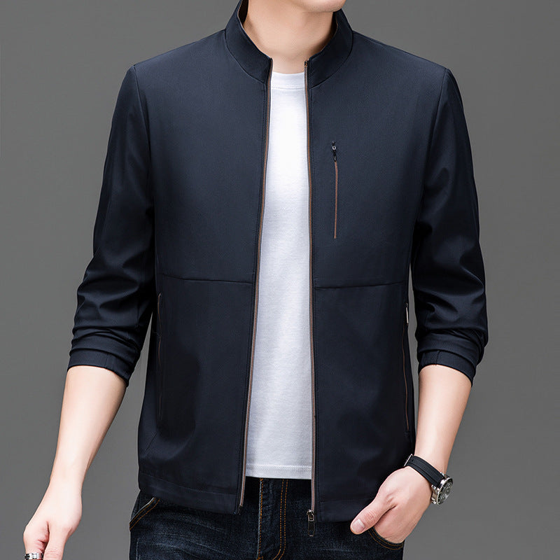 Men's Solid Color Jacket High-grade Trendy Casual null