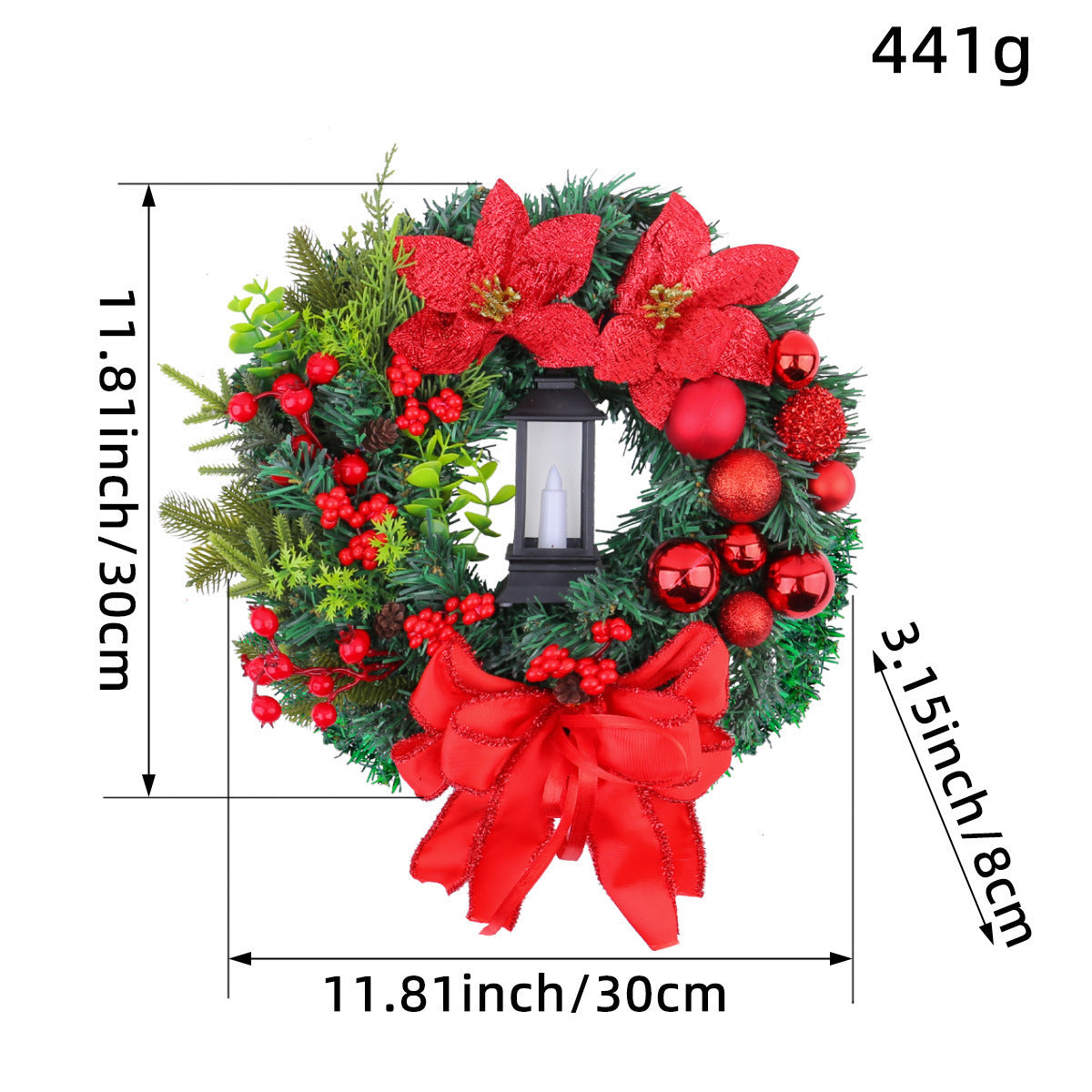 Christmas Light Wreath Door And Window Decoration Vine Ring null