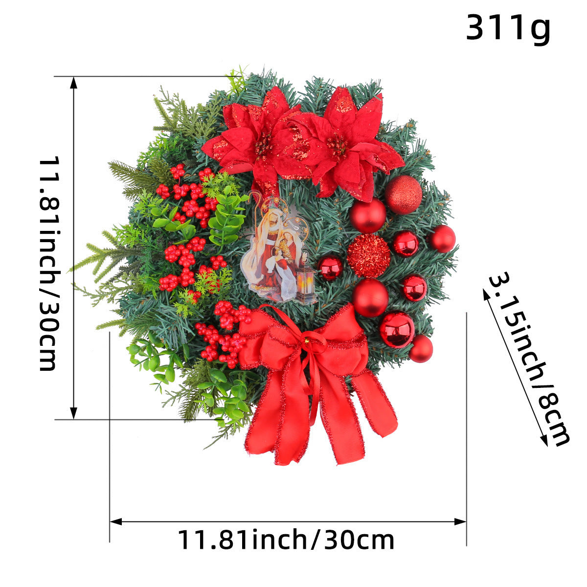 Christmas Light Wreath Door And Window Decoration Vine Ring null