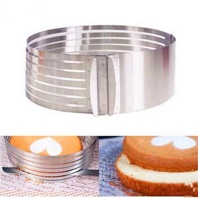 Layered Stainless Steel Adjustable Round Cake Pastry Cutter DIY Tool null