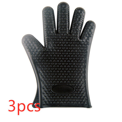 Food Grade Silicone Heat Resistant BBQ Glove Silicone Oven Mitts null