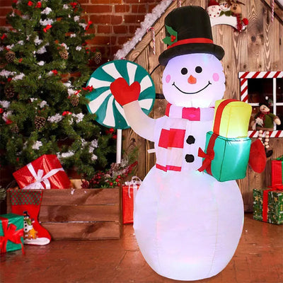 Christmas LED Lights Glowing Santa Tree Snowman Inflatable Doll Outdoor Yard Garden Decor null