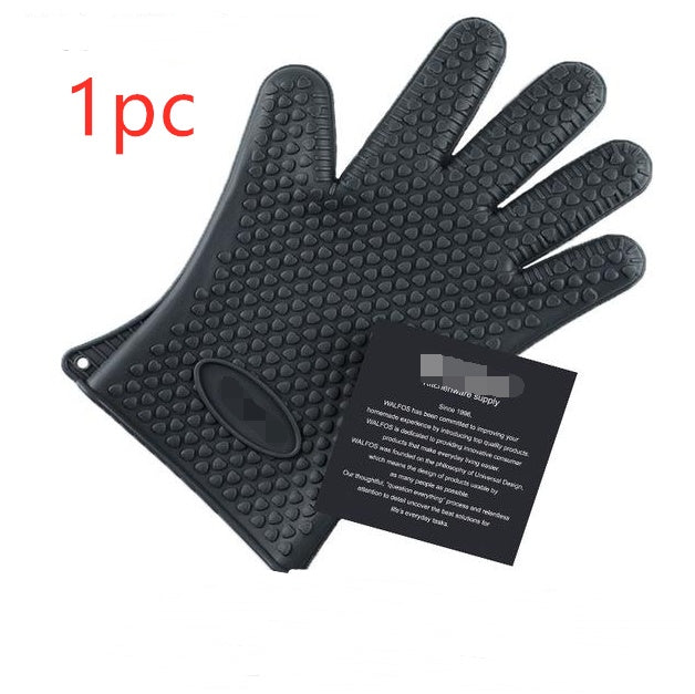 Food Grade Silicone Heat Resistant BBQ Glove Silicone Oven Mitts null