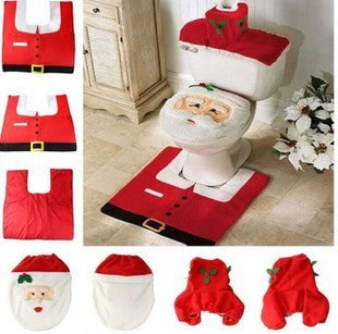 Christmas Style Printed Bathroom Toilet Set null