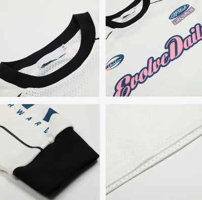 Letter Printed Mesh Breathable T-shirt For Men null