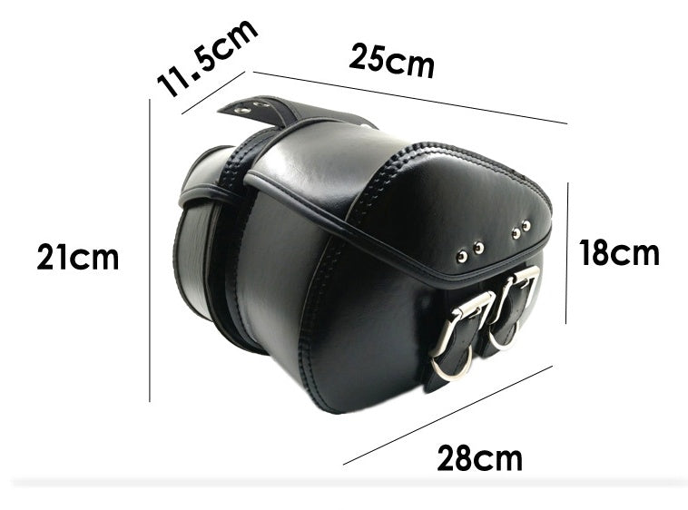 Black PU Leather Luggage Bags Motorcycle Saddlebags Saddle Bags Pouch For Shoppers Synchrony