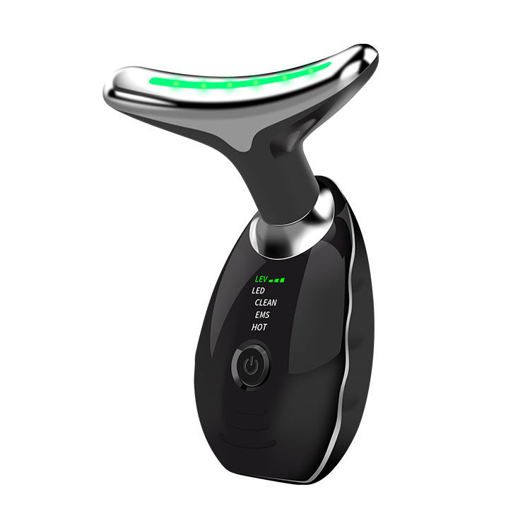 Neck Face Beauty Device Colorful LED Photon Therapy Skin Tighten Reduce Double Chin Anti Wrinkle Remove Lifting Massager null