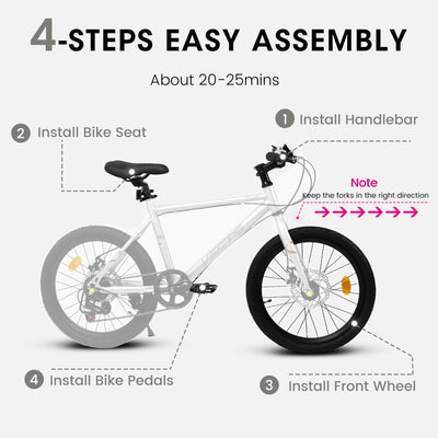 A20183 Kids Bike For 6-12 Years Old, 20 Inch Children's Bicycle For Boys Girls, 7-Speed Steel Frame, , Dual Disc Brakes, 20x1.75 Inch Tires Road Bike, 4 Color Options null