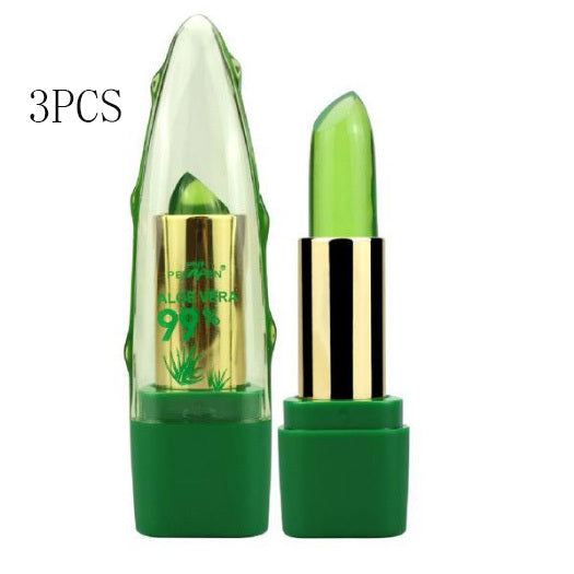 Aloe Vera Gel Color Changing Lipstick Gloss  Moisturizer Anti-drying Desalination Fine-grain Lip Blam Care null