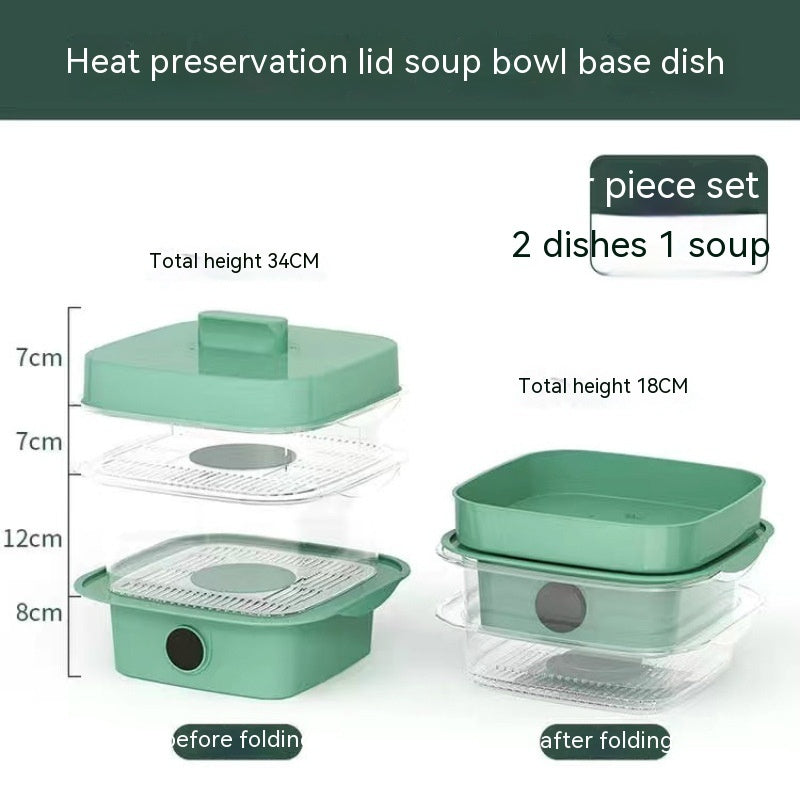 Multi-layer Dish Cover Heat Preservation Kitchen Cover Dining Table Leftover Storage Box Transparent Stack Cooking Hood Steamer null