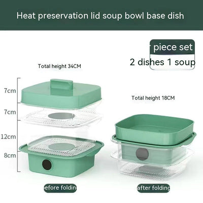 Multi-layer Dish Cover Heat Preservation Kitchen Cover Dining Table Leftover Storage Box Transparent Stack Cooking Hood Steamer null
