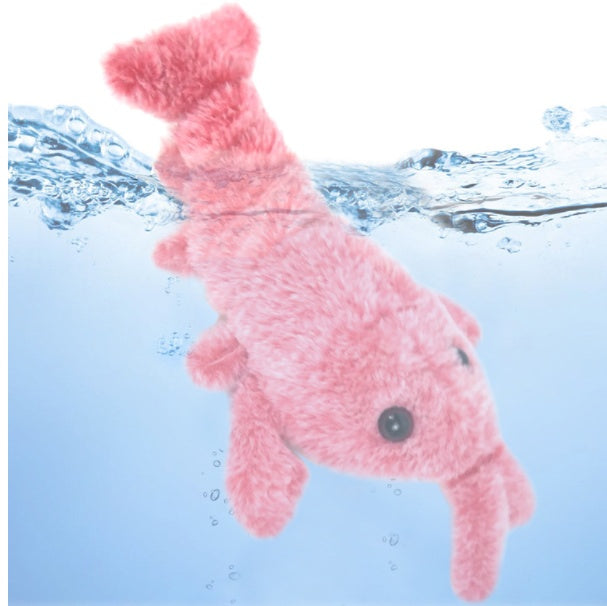 Pet Toys Electric Jumping Shrimp USB Charging Simulation Lobster Funny Cat Plush Pets Toy null