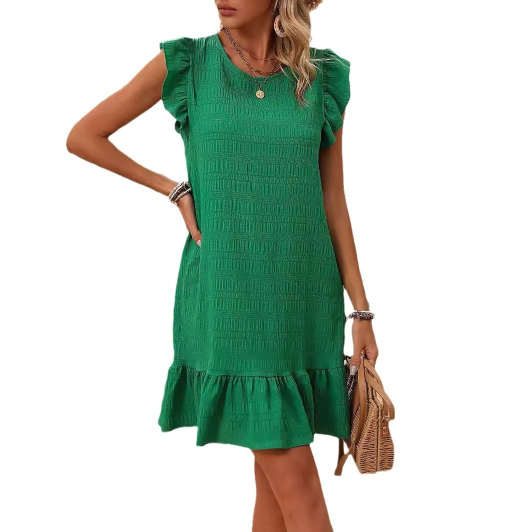 Elegant Solid Color Sleeveless Dress Women null
