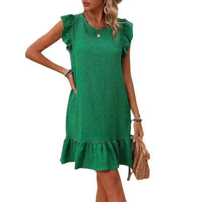 Elegant Solid Color Sleeveless Dress Women null