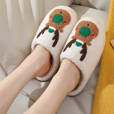 Christmas Shoes Winter Home Slippers Elk Soft Cozy Bedroom Slipper Slip On House Shoes null