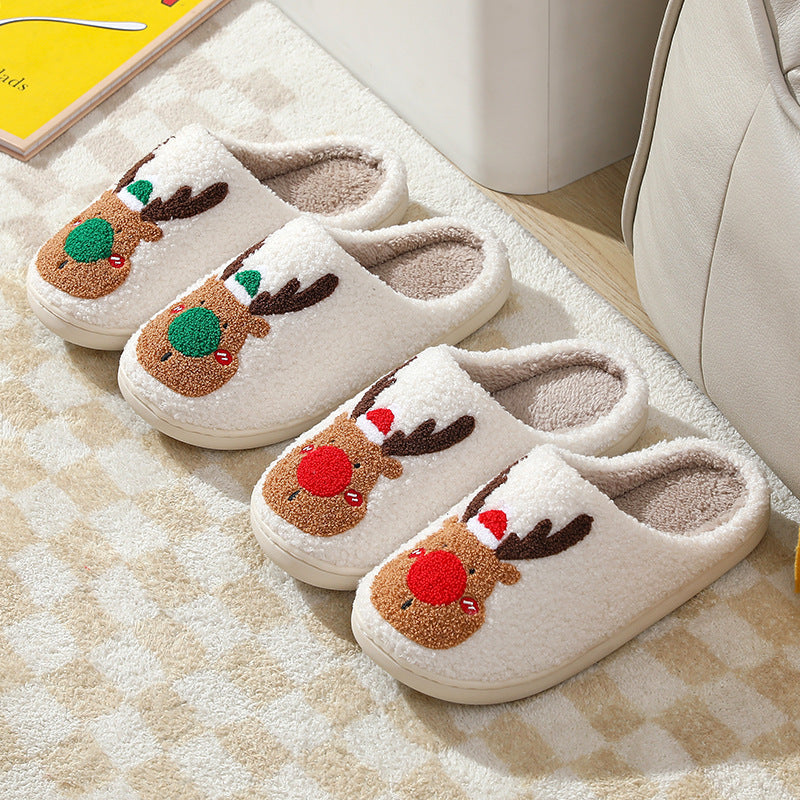 Christmas Shoes Winter Home Slippers Elk Soft Cozy Bedroom Slipper Slip On House Shoes null
