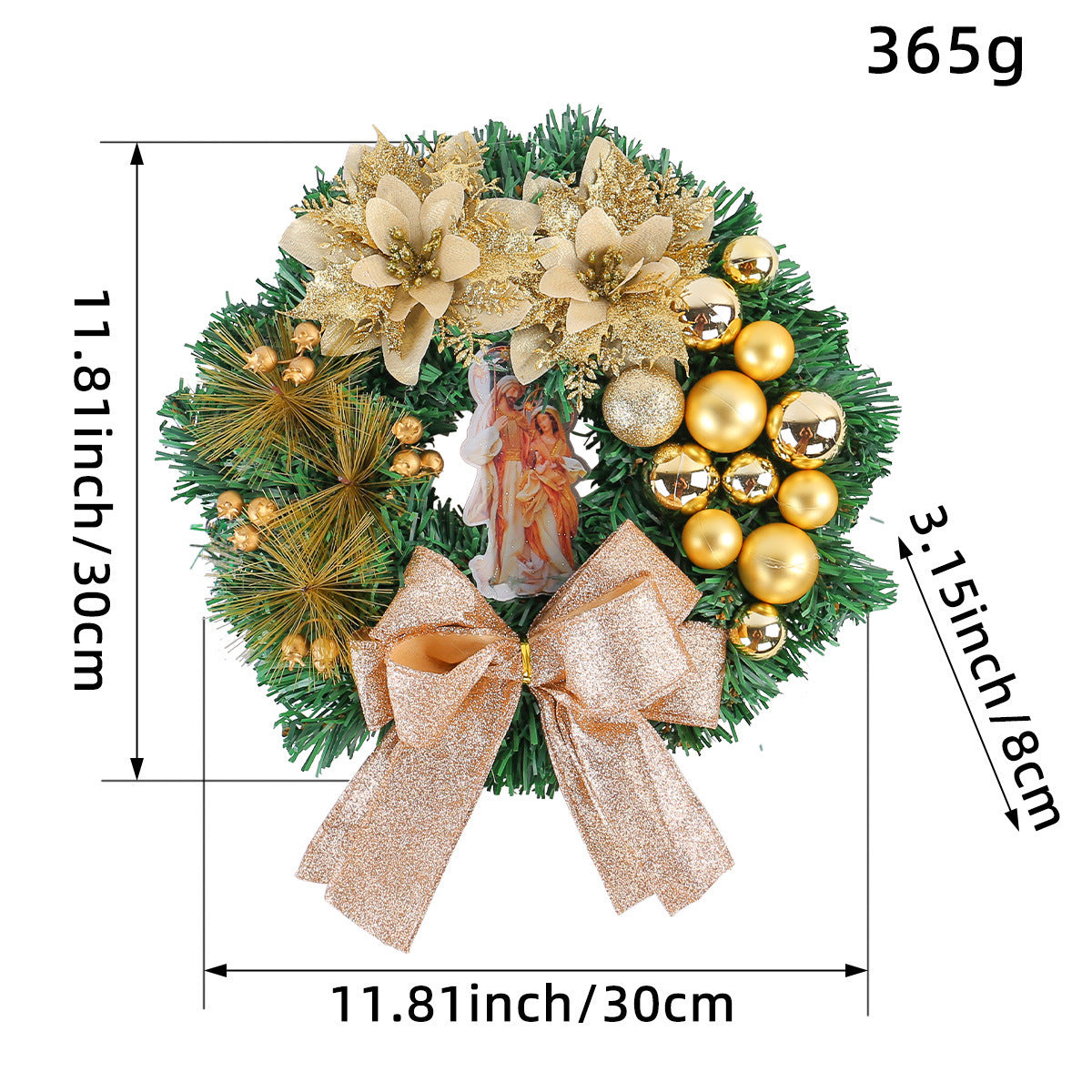 Christmas Light Wreath Door And Window Decoration Vine Ring null