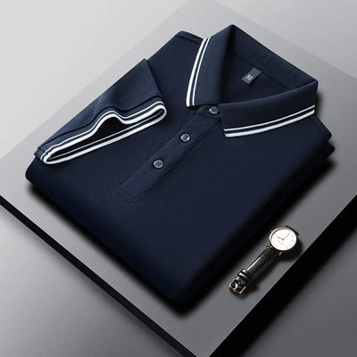 Summer Lapel Mercerized Cotton T-shirt Loose Breathable null