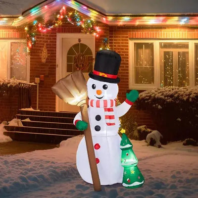 6.2FT Lighted Christmas Inflatable Decoration, Inflatable Snowman Holding Groom, Funny Blow Up Yard Decorations With Built-in LED Lights For Holiday Party Front Yard Lawn Garden Decor null