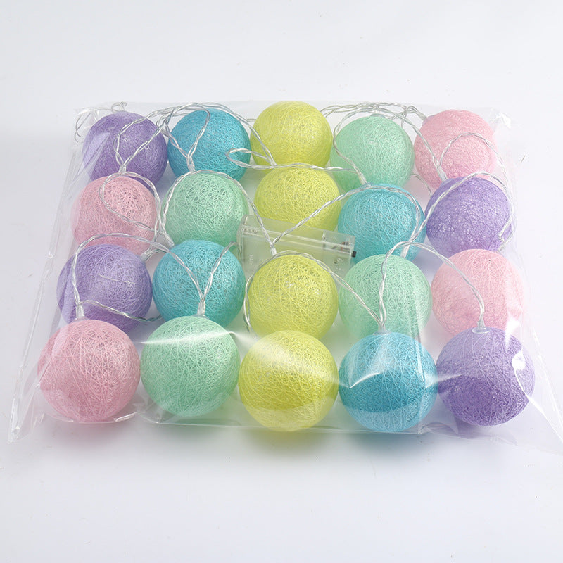 Led Ornamental Festoon Lamp Cotton Ball String Lights null