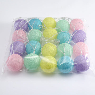 Led Ornamental Festoon Lamp Cotton Ball String Lights null