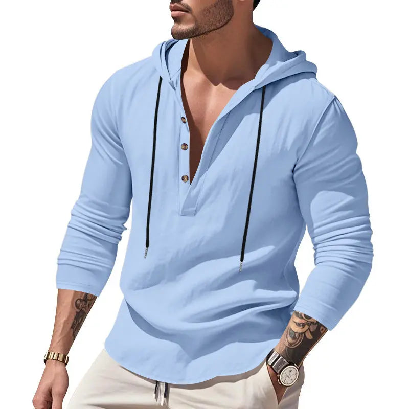 Hooded Casual Loose-fitting T-shirt Sweater For Men null