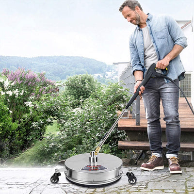 High Pressure Stainless Steel 3-wheel Extended Pole Floor Cleaner null