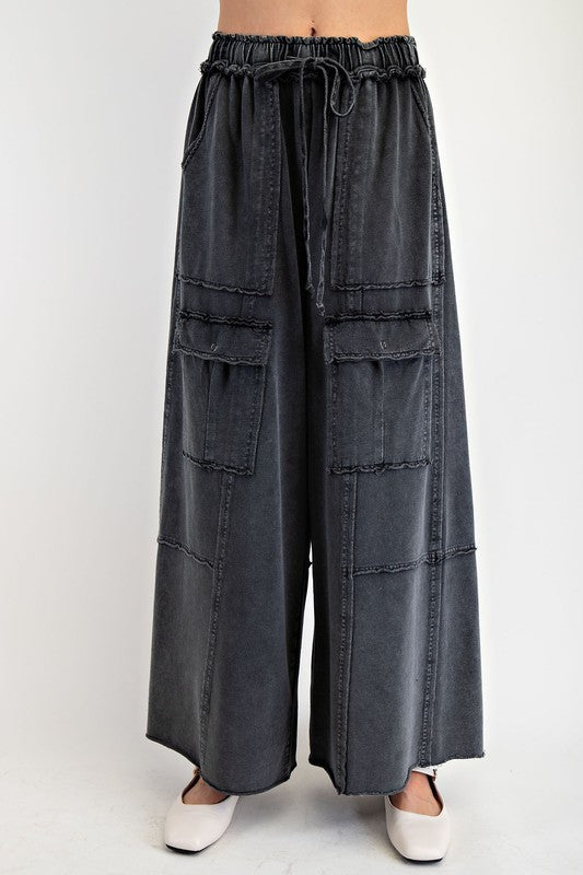 Women's Casual Working Pants High Waist Large Pocket Straight-leg Pants null