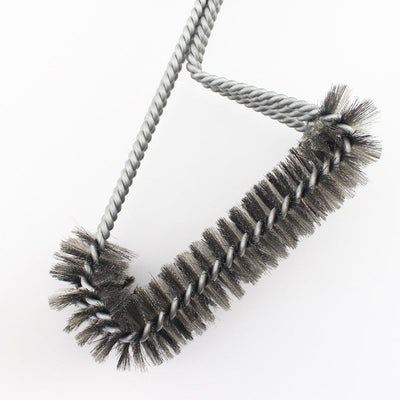 18-inch Three-head Barbecue Grill Cleaning Brush Steel Wire Oven Outdoor BBQ Tools null