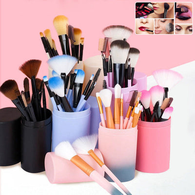 12pcs Makeup Brush Set Blush Eyeshadow Eyelash Highlighter Makeup Brush null