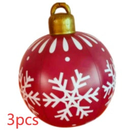 Christmas Ornament Ball Outdoor Pvc 60CM Inflatable Decorated Ball PVC Giant Big Large Balls Xmas Tree Decorations Toy Ball null