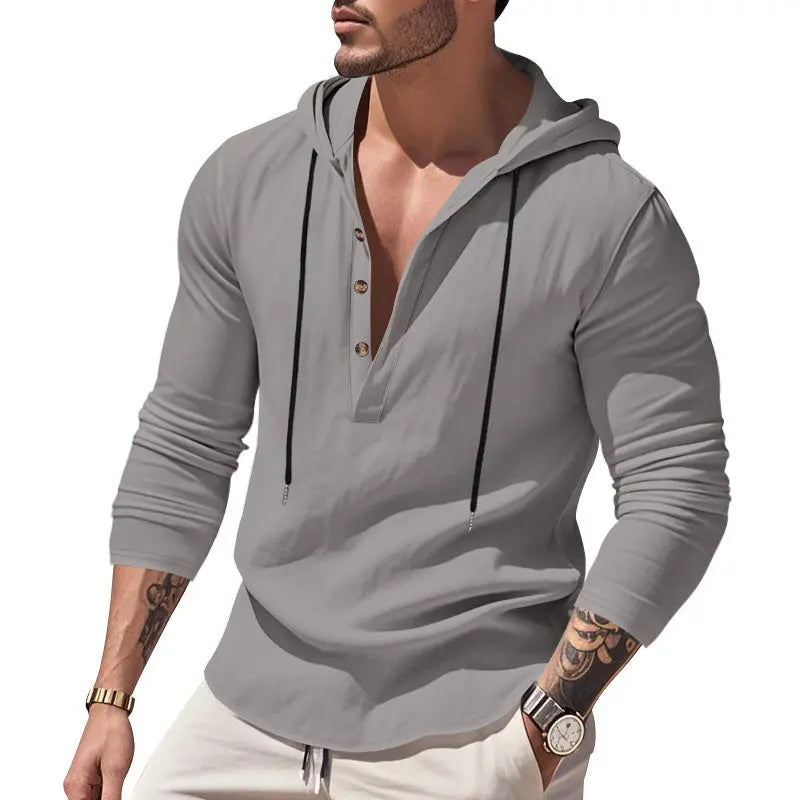 Hooded Casual Loose-fitting T-shirt Sweater For Men null