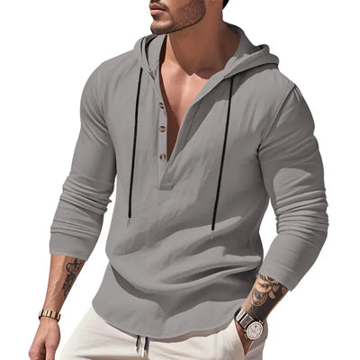 Hooded Casual Loose-fitting T-shirt Sweater For Men null
