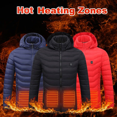 New Heated Jacket Coat USB Electric Jacket Cotton Coat Heater Thermal Clothing Heating Vest Men's Clothes Winter null