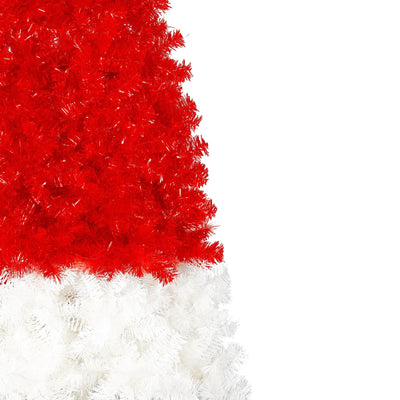 6FT Artificial Christmas Tree With LED Light, Santa's Hat Shape Artificial Whimsical Xmas Tree With 1050 Tip, Curved Xmax Tree null