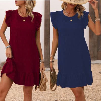Elegant Solid Color Sleeveless Dress Women null