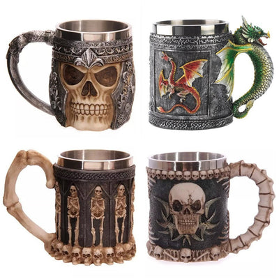 400ML 3D Skull Mugs Coffee null