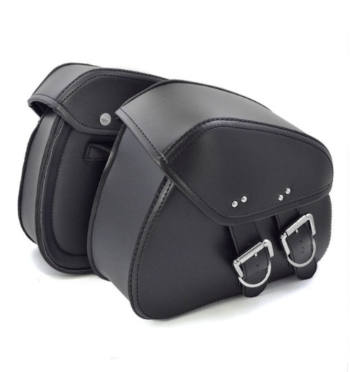 Black PU Leather Luggage Bags Motorcycle Saddlebags Saddle Bags Pouch For Shoppers Synchrony