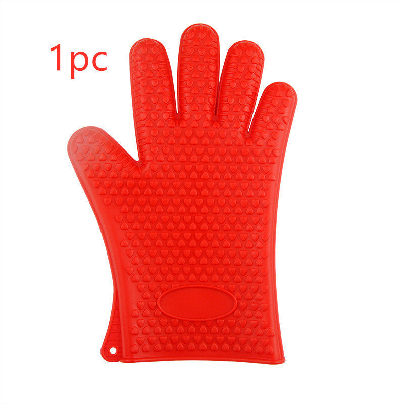 Food Grade Silicone Heat Resistant BBQ Glove Silicone Oven Mitts null