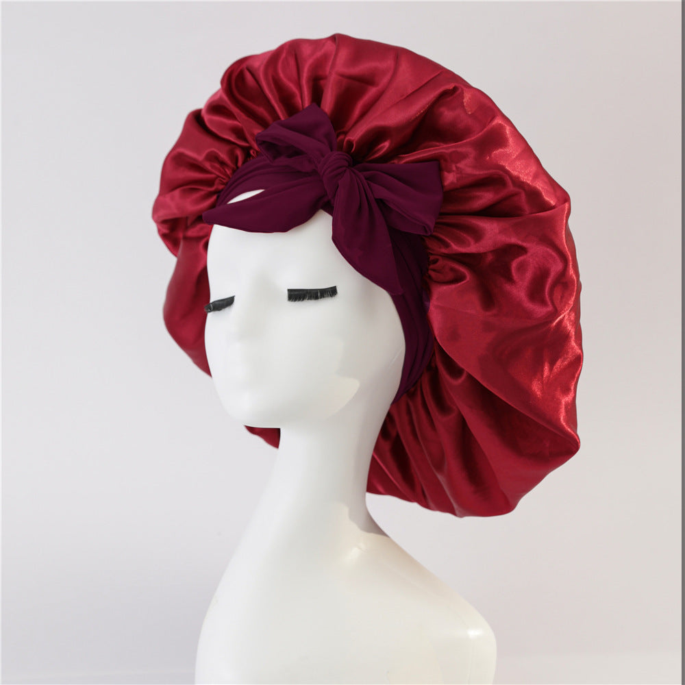 New Silk Bonnet For Sleeping Women Satin Bonnet Hair Bonnet Night Sleep Cap Scarf Wrap For Curly Hair With Tie Band For Curly Hair null