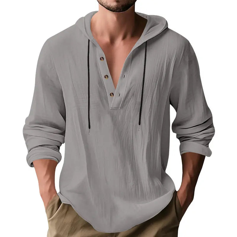 Hooded Casual Loose-fitting T-shirt Sweater For Men null