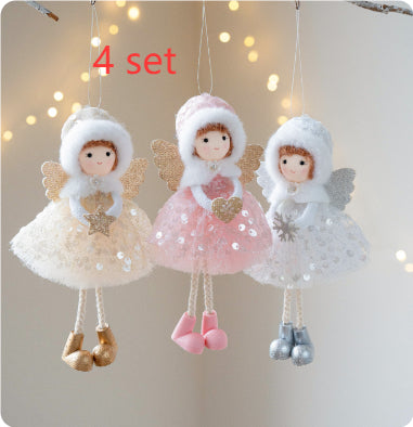 Christmas Winter Mesh Angel Big Eyes Girl Pendant null