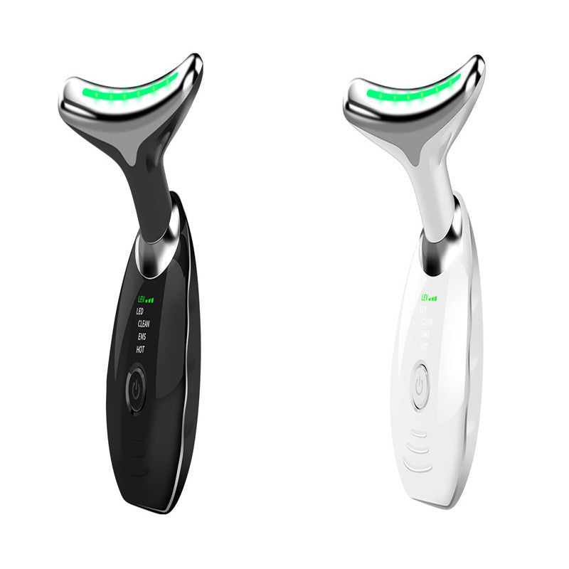 Neck Face Beauty Device Colorful LED Photon Therapy Skin Tighten Reduce Double Chin Anti Wrinkle Remove Lifting Massager null