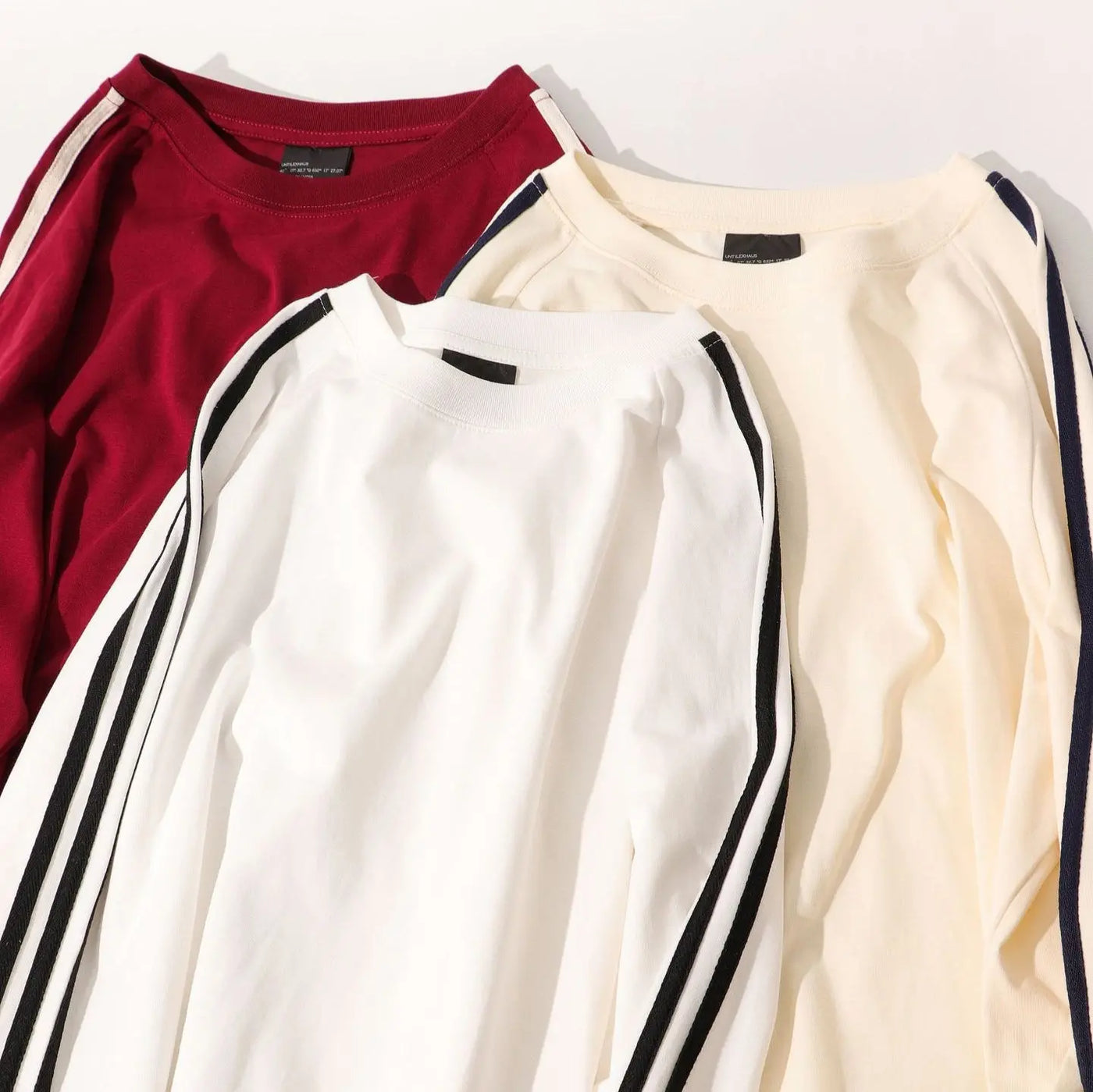 American-style Retro Three-bar Long-sleeved T-shirt For Men null