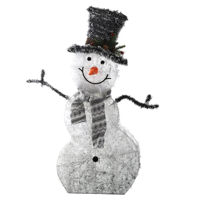 1Pc LED Christmas Snowman Decoration Light Collapsible Battery Operated Lighted Snowman Indoor Outdoor Garden Light With Removable Hands Scarf null