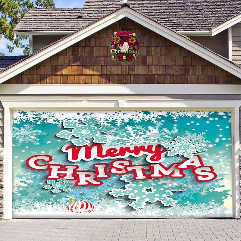 Christmas Background Hanging Cloth Garage Door Patch Holiday Party null
