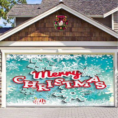 Christmas Background Hanging Cloth Garage Door Patch Holiday Party null