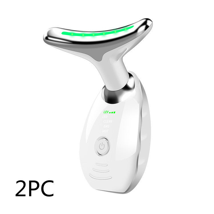 Neck Face Beauty Device Colorful LED Photon Therapy Skin Tighten Reduce Double Chin Anti Wrinkle Remove Lifting Massager null