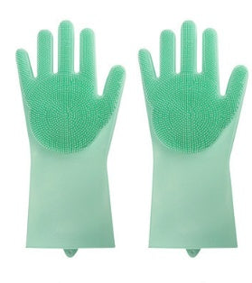 Silicone Heat-resistant Cleaning Brush Scrubbing Gloves null